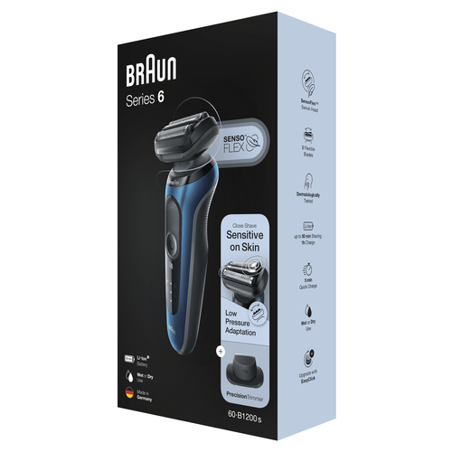 Braun Series 6 60-B1200s Foil shaver Trimmer Blue – image 8