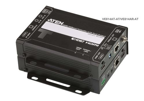 ATEN VE814A-ATA-E AV extender AV transmitter & receiver Black