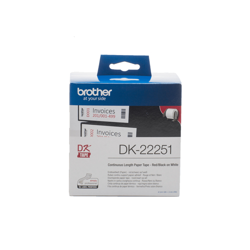 Brother Paper Labelling Roll 62mm x 15m Black Red on White DK-22251 - image 3