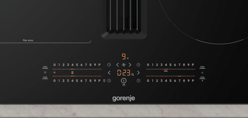 Gorenje 60 cm induktionshäll med integrerad fläkt kombinerar matlagning och ventilation i en platsbesparande lösning. Flexibla zoner anpassas efter olika kokkär – image 7