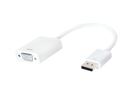 LogiLink CV0059B video cable adapter 0.15 m VGA (D-Sub) DisplayPort White