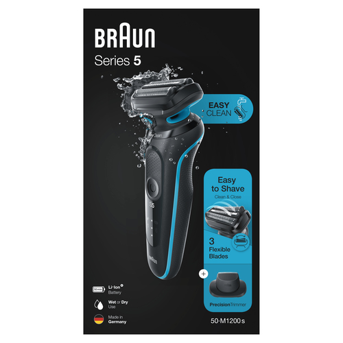 Braun Series 5 50-M1200s Foil shaver Trimmer Black, Blue – image 7