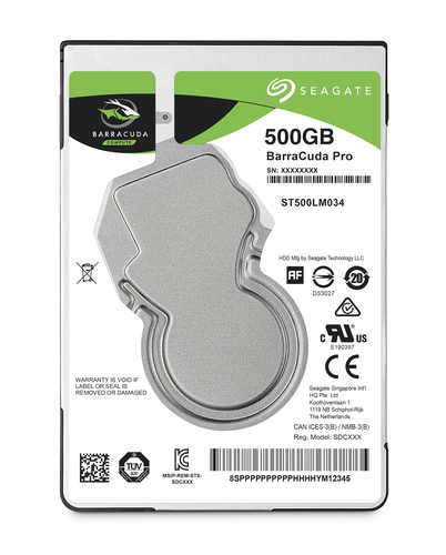 SEAGATE Barracuda Pro 500GB HDD SATA 6Gb/s 7200rpm 6,4cm 2,5Zoll 128Mb cache BLK