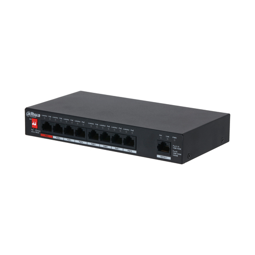Dahua Technology PoE DH-PFS3009-8ET1GT-96 network switch Unmanaged L2 Fast Ethernet (10/100) Power over Ethernet (PoE) Black – image 1