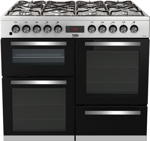 Beko KDVF100X 100cm Double Oven Range Cooker with 7 Burner Gas Hob