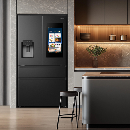 Hisense PureFlat Eclipse RF9P490GTFE Total No Frost American Fridge Freezer - Black - E Rated, Black - image 4
