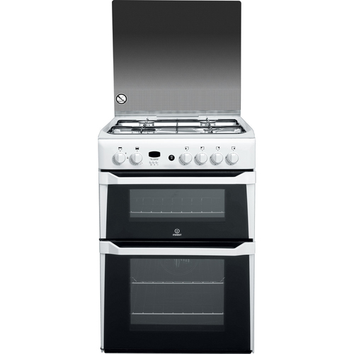 Indesit ID60G2(W) cooker Freestanding cooker Gas Black, White