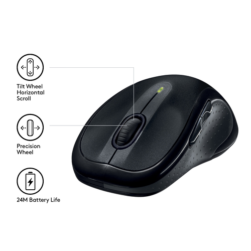 Logitech M510 ratón Mano derecha RF inalámbrico Laser 1000 DPI