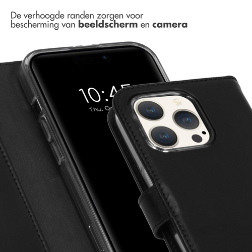 Selencia Echt Lederen Bookcase iPhone 15 Pro - Zwart, afbeelding 4