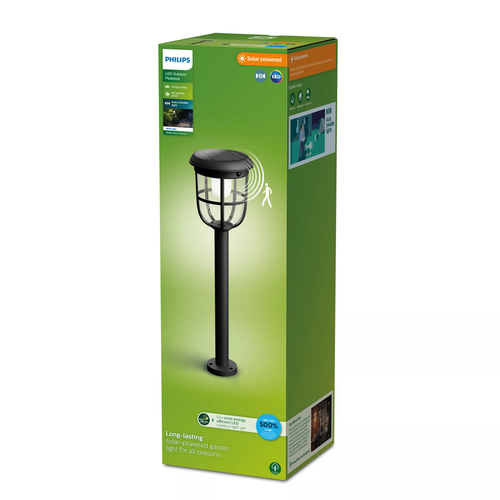 Philips LED 8720169267213 Radii Staande lamp op zonne-energie met bewegingsmelder LED 1.3 W Zwart – Foto 4 van 4