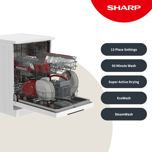 Sharp QW-NA1FF47D3W2-EN dishwasher 13 place settings – image 3