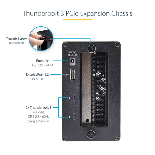 StarTech.com Thunderbolt 3 PCIe Expansion Chassis, External Enclosure with One PCI Express Slot, PCIe Box for Laptops/Desktops/All-In-Ones, 5K/4K Output Via TB3 – image 8