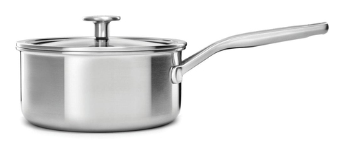 KitchenAid Multi-Ply Stainless Steel Casserole with Lid in Silver Size: 20 cm Silver 20 cm - image 1