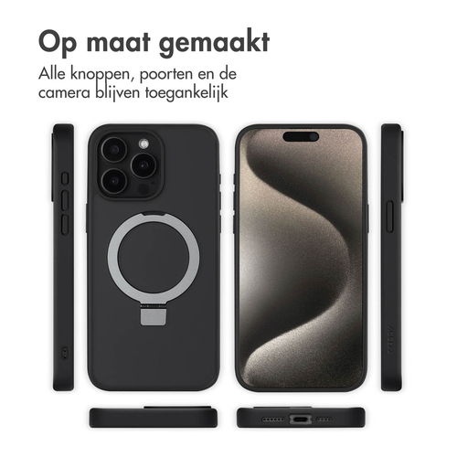 Accezz Ring Stand Backcover met MagSafe iPhone 15 Pro Max - Zwart, afbeelding 7