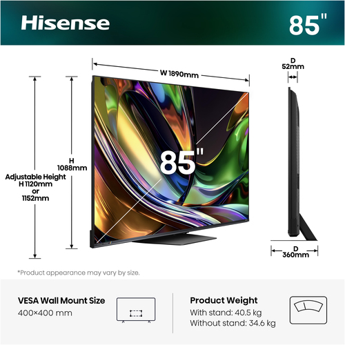 Hisense 85ER8STUK TV 2.16 m (85") 4K Ultra HD Smart TV Wi-Fi – image 2
