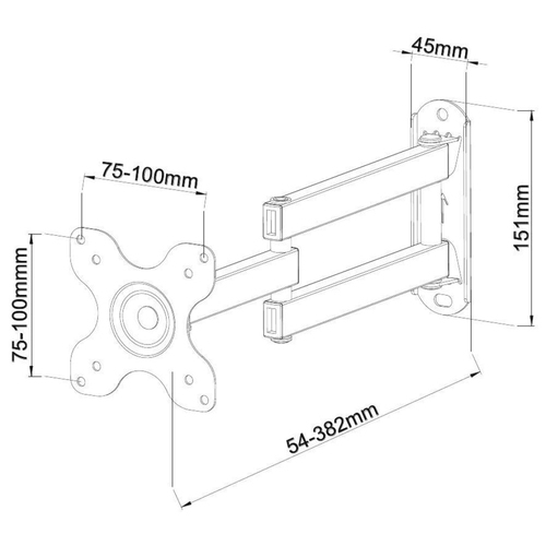 Techly ICA-LCD 923B 30  Zwart flat panel muur steun, afbeelding 3