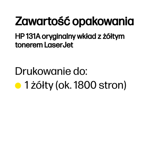 HP 131A oryginalny wkład z żółtym tonerem LaserJet CF212A