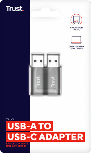 Trust CALYX USB-A TO USB-C ADAPTER 2PACK USB Hub Grijs – Photo 8 sur 8
