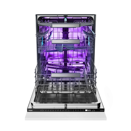 Haier I-Pro Shine Series 6 - Biovitae Collection XS 4A4M4BB-80 Wifi Connected Integrated Full Size Dishwasher - Black Bezel Control Panel - A Rated, Black - image 3