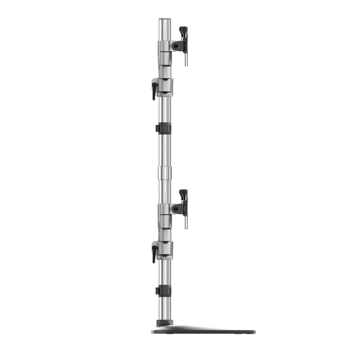StarTech.com Desktop Quad Monitor Stand, Ergonomic VESA 4 Monitor Arm (2x2) up to 32, Free Standing Articulating Universal Pole Mount, Height Adjustable/Tilt/Swivel/Rotate, Silver - Heavy-duty VESA Mount (ARMQUADSS) Stativ 4 skærme 32 – billede 7