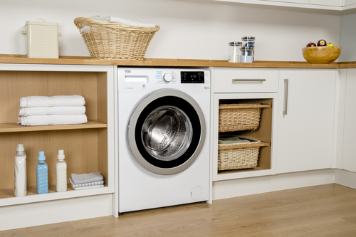 Beko WDW85122 washer dryer Freestanding Front-load Black, Silver, White – image 2