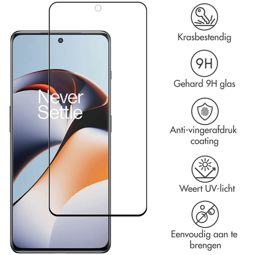 Accezz Gehard Glas Full Cover Screenprotector OnePlus 12R - Transparant, afbeelding 2