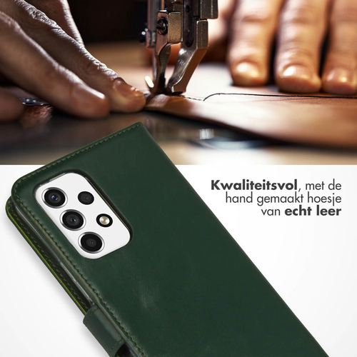Selencia Echt Lederen Bookcase Samsung Galaxy A53 - Groen, afbeelding 2