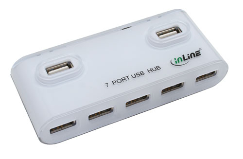 InLine 33287A interface hub 480 Mbit/s White