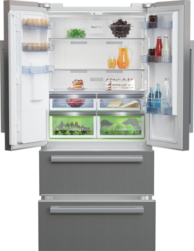 BEKO Réfrigérateur frigo américain US 4 portes inox 539L - Technologie  NeoFrost Dual Cooling 