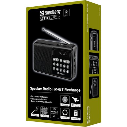 Sandberg Speaker Radio FM+BT Recharge – image 5