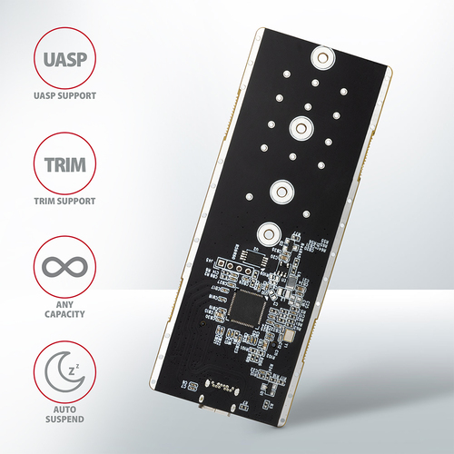 AXAGON EEM2-GTR USB-C 3.2 Gen2 - M.2 NVMe SSD THIN RIB 42-80mm box *USBCM *USBCF *M.2, afbeelding 7