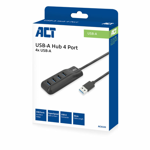 ACT Connectivity USB-A hub 3.0, 4 poorts USB-A usb-hub, afbeelding 3
