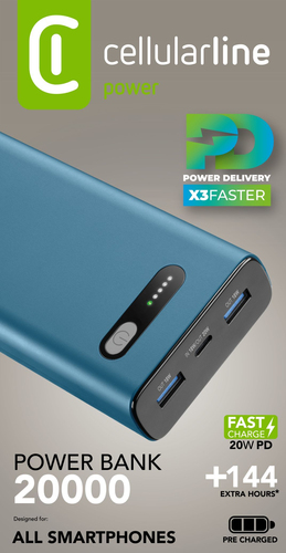 Cellularline 8018080484667 Литий-ионная (Li-Ion) 20000 mAh Синий