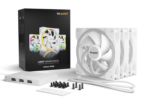 Be quiet! LIGHT WINGS White 120mm PWM Triple-Pack, afbeelding 5