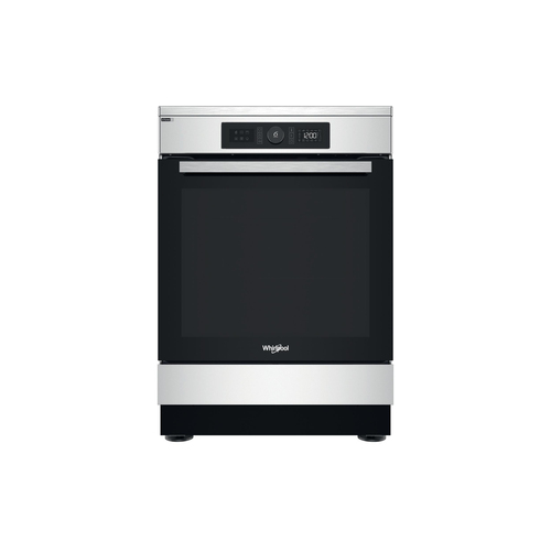 Whirlpool WS68IS8APX/FR Freestanding cooker Electric Zone induction hob Black, Stainless steel
