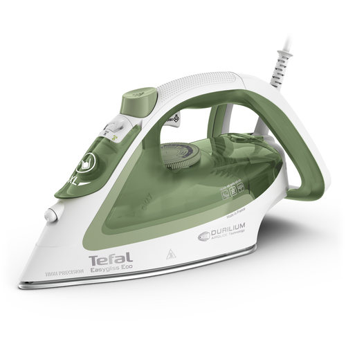 Tefal Easygliss Eco FV5781 Утюг для сухой глажки и отпаривания Durilium AirGlide soleplate 2800 W Белый, Зеленый