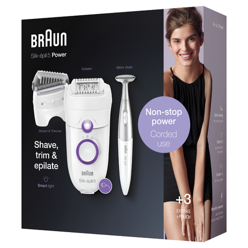 Braun Silk-épil 5 SE5-825 epilator 28 tweezers Purple, White – image 4