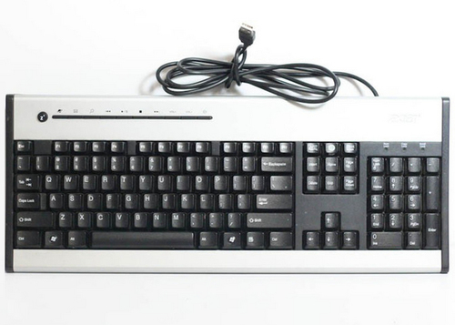 Acer KB.USB0B.284 keyboard USB QWERTY English Black, Silver