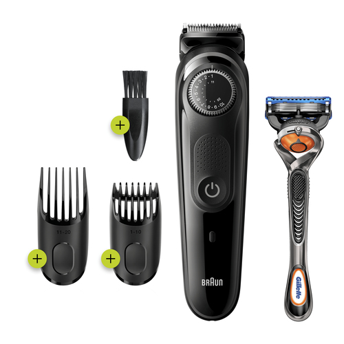Braun Beard Trimmer BT5242 Men Trimmer & Hair Clipper, 39 Length Settings, Black/Grey