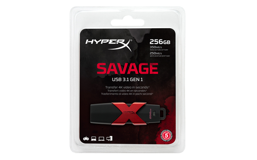 HyperX 256GB USB flash drive USB Type-A 3.2 Gen 1 (3.1 Gen 1) Black, Red – image 2