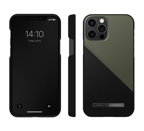 iDeal of Sweden Atelier Case iPhone 12/12P Onyx Black Khaki – image 2