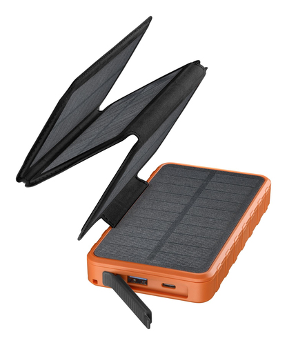 Cellularline POWER BANK SOLAR PRO 4 PANNELLI SOLARI ETFE 1.5W 10.000 MAH 20W DOPPIA PORTA USB A+C ARANCIONE 10000 mAh Оранжевый