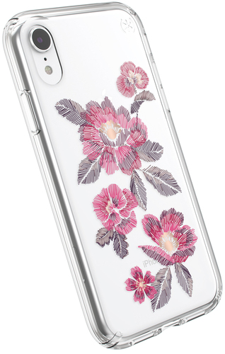 Speck Presidio Clear + Print Apple iPhone XR Embroideredfloral Fuchsia/Clear