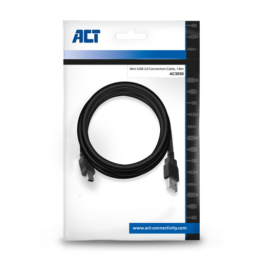 Mini USB Connection Cable 1.8 Meter A-mini B 5P, afbeelding 2