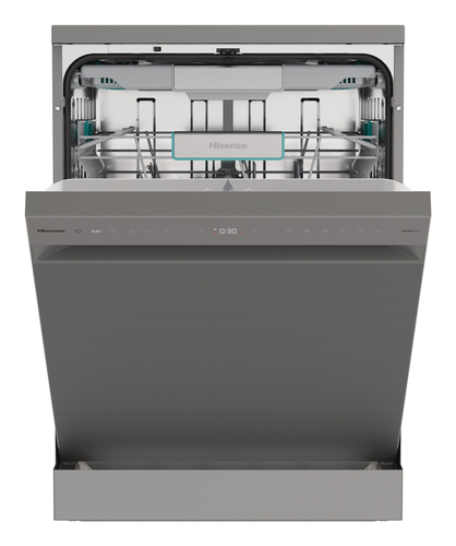 Hisense HS673A90XUK 60cm Freestanding Dishwasher - Silver - image 3
