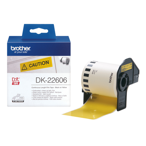 Brother QL Continuous Film Tape 62mm Yellow DK22606