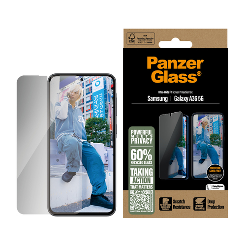 PANZERGLASS PRIVACY ULTRA-WIDE FIT GLASS - CLEAR, afbeelding 2