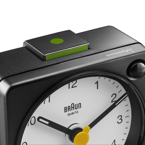 Braun BC02XBW Reloj despertador analógico Negro, Blanco