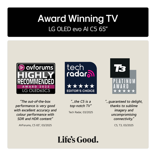 LG OLED65C56LB 2025 65" Evo AI C5 OLED 4K Smart TV - Black - image 3