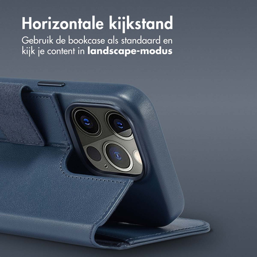 Accezz Leather Bookcase 2-in-1 met MagSafe iPhone 15 Pro - Nightfall Blue, afbeelding 9